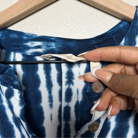 Soft Surroundings Women Top Large Blue Geometric Art‎ Tunic Lagenlook Popoer - Picture 5 of 10